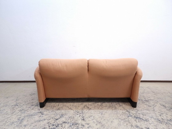 Image 1 of Cassina Maralunga two-seater fabric designer sofa Magistretti in apricot