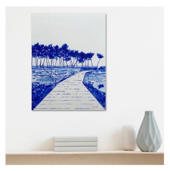 Image 1 of Mousterlin. Acrylic on paper by Frédéric Cadiou.