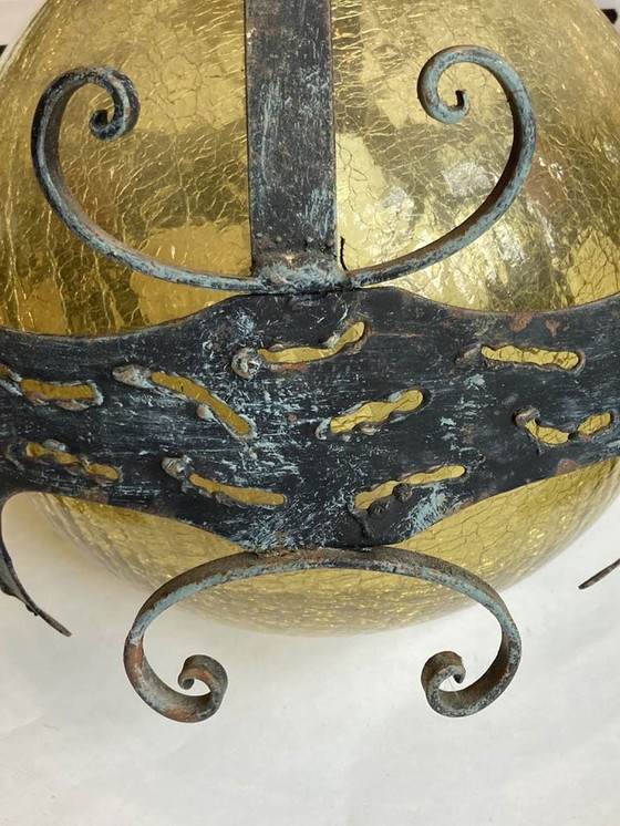 Image 1 of Brutalist Dutch Hammered Iron Lamps