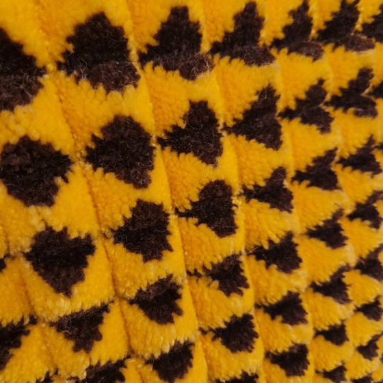 Image 1 of 1970s Wool Cushion Yellow Pillow