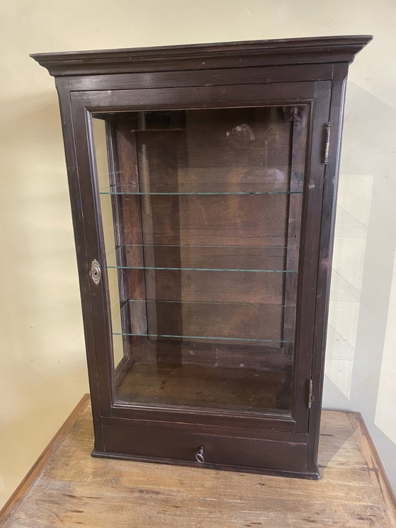 Image 1 of Hanging Display Case Collecting Cabinet French Antique