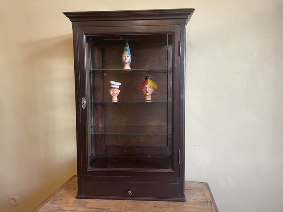 Image 1 of Hanging Display Case Collecting Cabinet French Antique