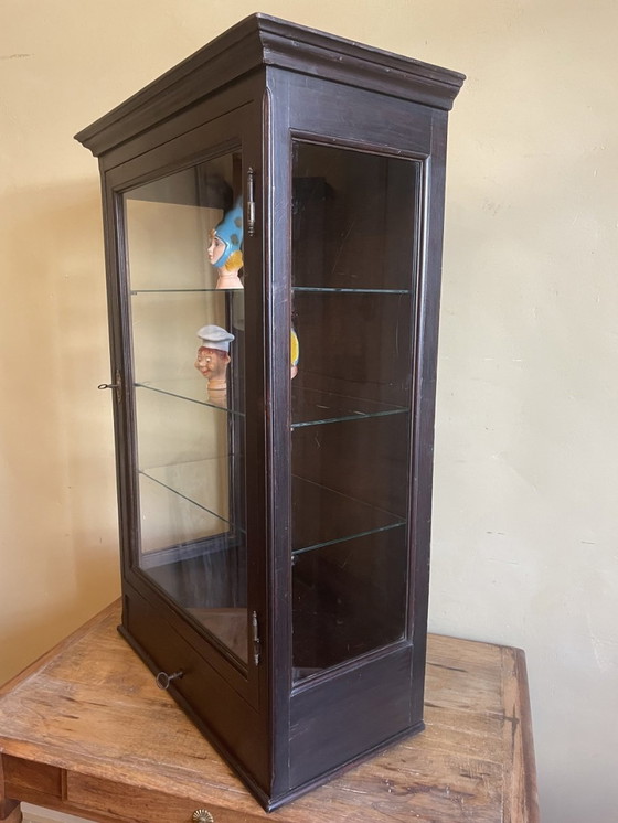 Image 1 of Hanging Display Case Collecting Cabinet French Antique