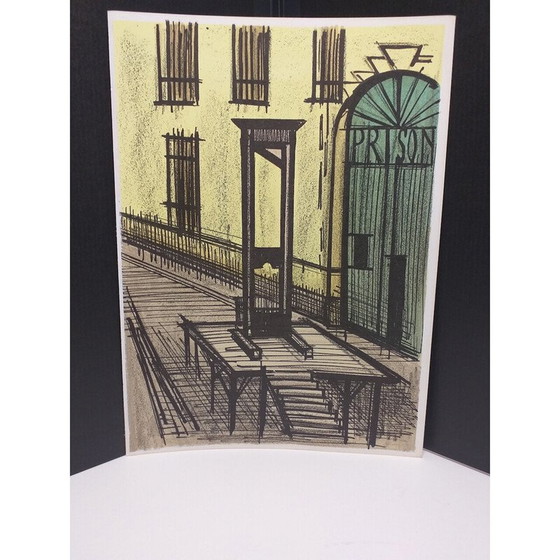 Image 1 of Vintage lithograph "Prison" by Bernard Buffet for Mourlot, 1967