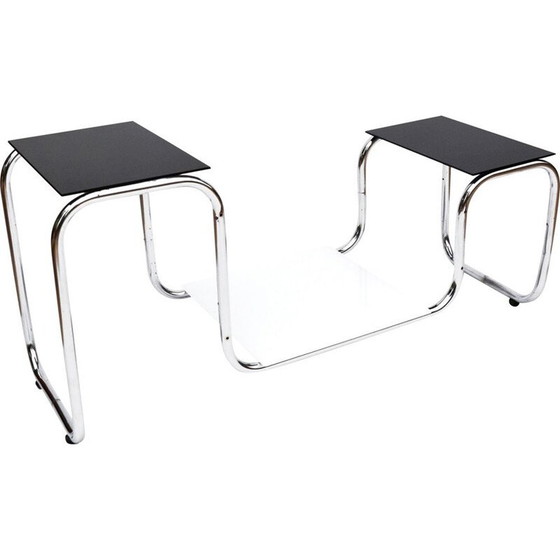 Image 1 of Pair of vintage flower stands with chrome steel frame by E. Guyot for Thonet, Czechoslovakia 1930