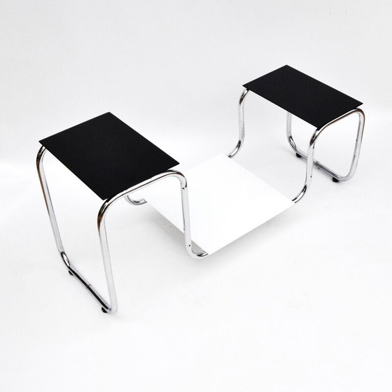 Image 1 of Pair of vintage flower stands with chrome steel frame by E. Guyot for Thonet, Czechoslovakia 1930