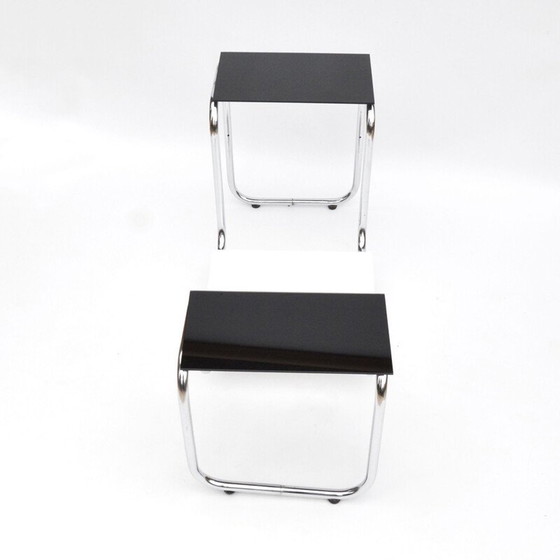 Image 1 of Pair of vintage flower stands with chrome steel frame by E. Guyot for Thonet, Czechoslovakia 1930