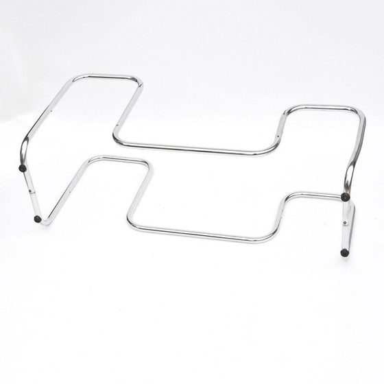 Image 1 of Pair of vintage flower stands with chrome steel frame by E. Guyot for Thonet, Czechoslovakia 1930