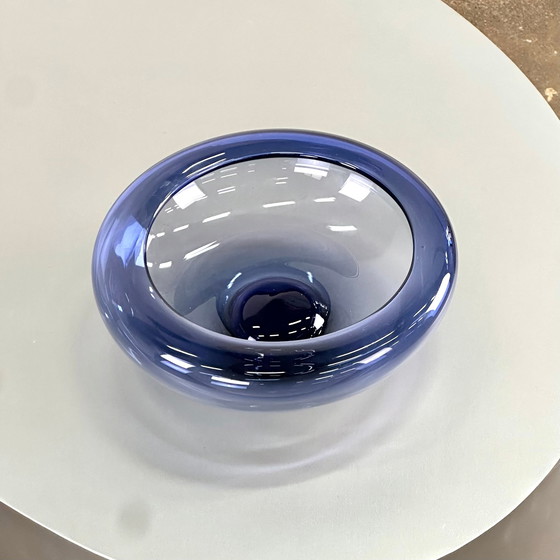 Image 1 of Blue glass Provence bowl by artist Per Lütken for Holmegaard