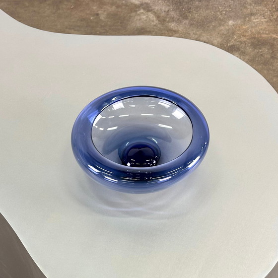 Image 1 of Blue glass Provence bowl by artist Per Lütken for Holmegaard