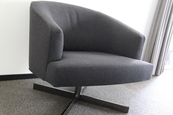 Image 1 of Minotti swivel chair Martin with Minotti stool Berman