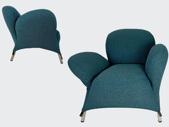 Image 1 of Van Der Berg, Bobo Armchairs With Petrol Upholstery