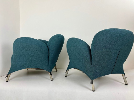 Image 1 of Van Der Berg, Bobo Armchairs With Petrol Upholstery