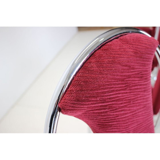 Image 1 of Set of 4 vintage Kovobel chairs in burgundy red, Czechoslovakia 1980s