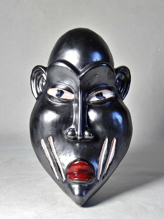 Image 1 of Masque style Africain céramique émaillée à identifier