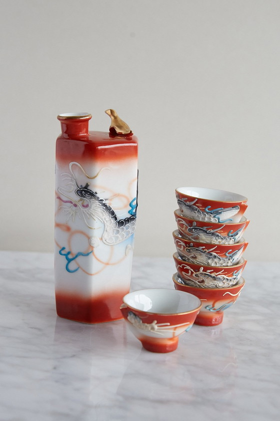 Image 1 of Hans-Painted Japanese Sake Set