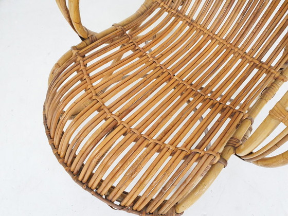 Image 1 of Mid-century rattan lounge chair