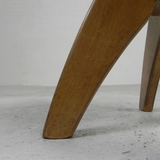 Image 1 of Wooden high chair, swivel chair, school chair, 1950s