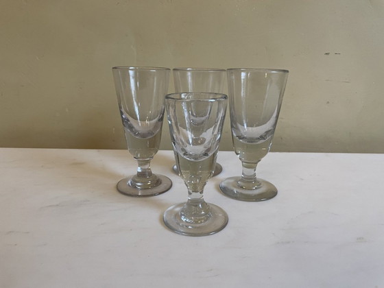 Image 1 of 4 copas de vino de absenta de vidrio del siglo XIX francesas