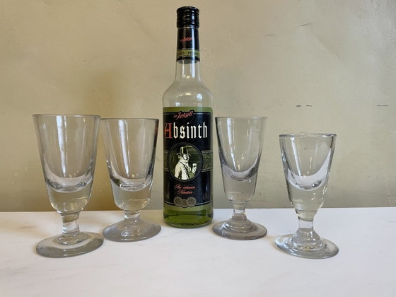 Image 1 of 4 copas de vino de absenta de vidrio del siglo XIX francesas
