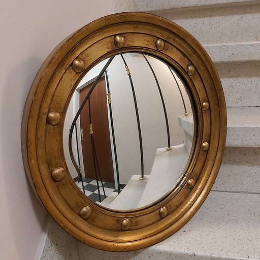 Antique French Butler Convex Mirror