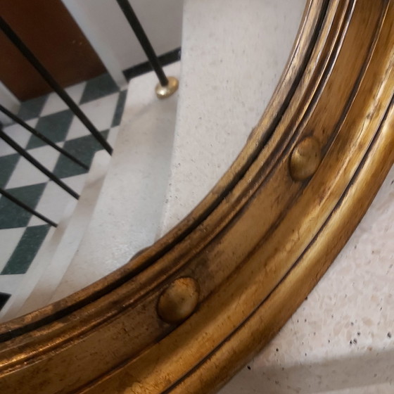 Image 1 of Antique French Butler Convex Mirror