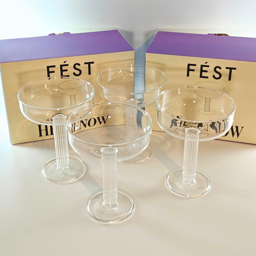 Set Of 4 Charlie Champagne Glasses By Fest