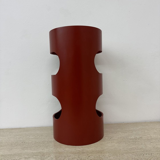 Image 1 of Umbrella Stand Red Wood , 1970S Space Age 