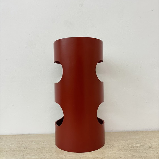 Image 1 of Umbrella Stand Red Wood , 1970S Space Age 