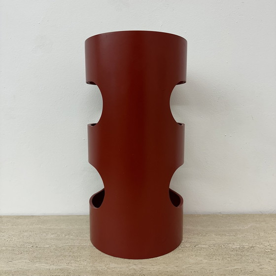 Image 1 of Umbrella Stand Red Wood , 1970S Space Age 