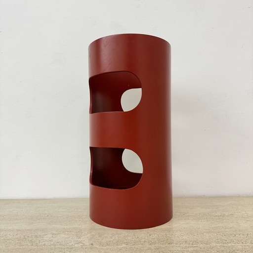 Umbrella Stand Red Wood , 1970S Space Age 