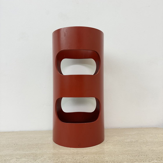 Image 1 of Umbrella Stand Red Wood , 1970S Space Age 