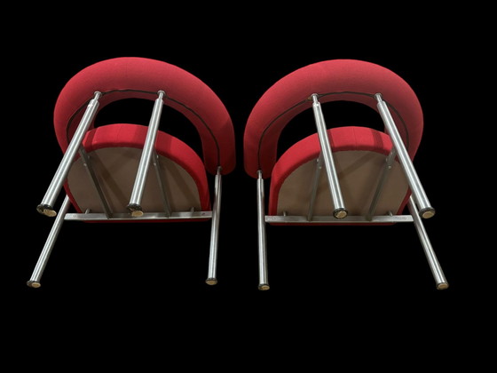 Image 1 of 2X Cobra Chairs Erik Jorgensen Red