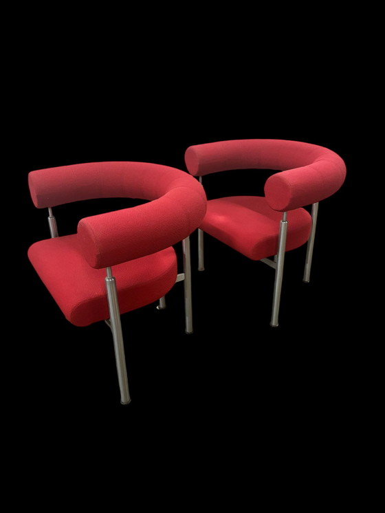 Image 1 of 2X Cobra Chairs Erik Jorgensen Red