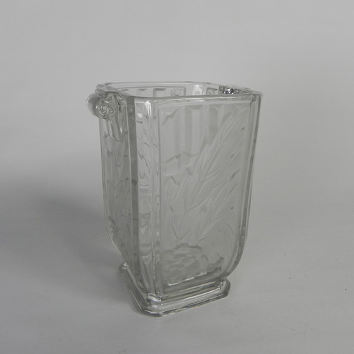 Glass Art Deco Vase, Maison Spip, 1930s