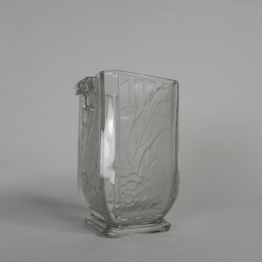 Glass Art Deco Vase, Maison Spip, 1930s