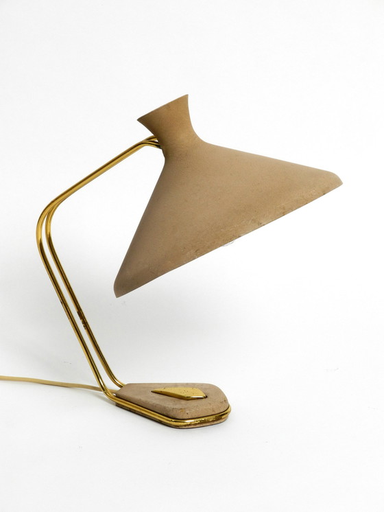 Image 1 of Extraordinary large German Mid Century Modern brass and metal table lamp