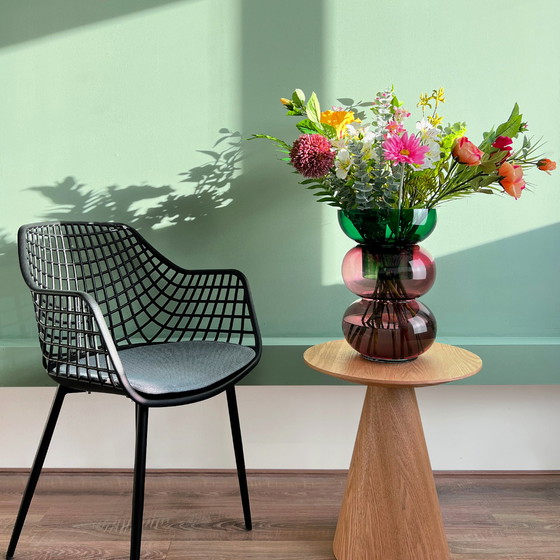 Image 1 of Cloudnola Bubble Flip Vase XL Green and Pink Glass