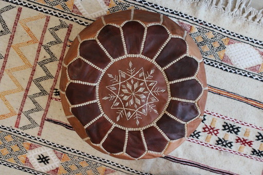 Authentic Handmade Leather Poufs From Marrakech - Timeless Moroccan Elegance