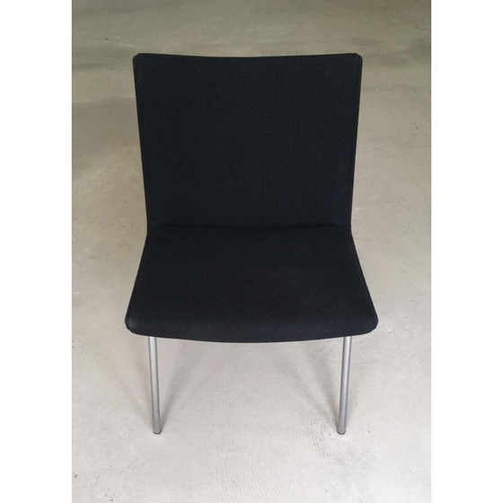 Image 1 of Vintage Airport Chair Reupholstered in Black Fabric Hans J. Wegner danish 1960s