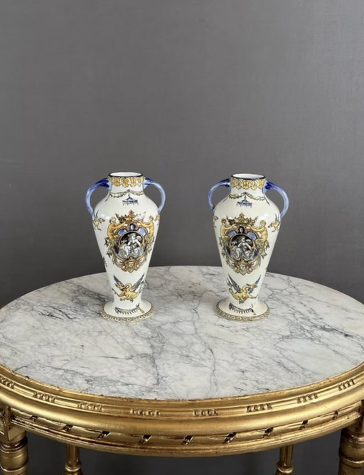 Pair Of Gien Collection Vases