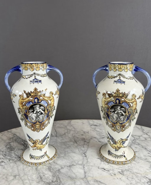 Pair Of Gien Collection Vases