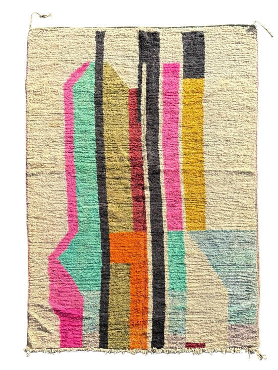 Image 1 of Vibrant Abstract Boujad Moroccan Rug – Handwoven Wool, 170X250 Cm