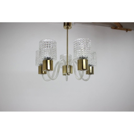 Lustre vintage en verre de Kamenický Šenov, Tchécoslovaquie 1970