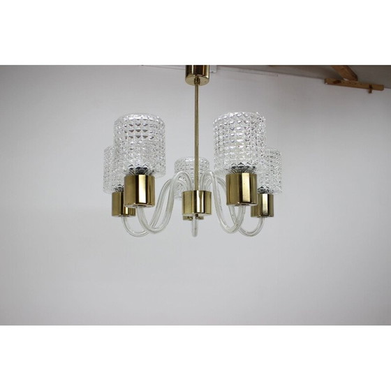 Image 1 of Lustre vintage en verre de Kamenický Šenov, Tchécoslovaquie 1970