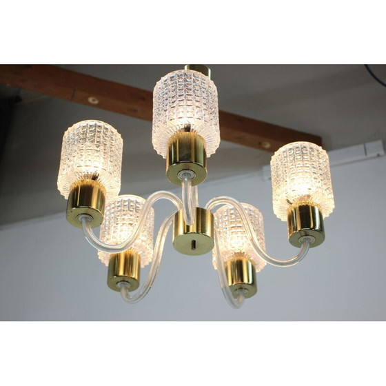 Image 1 of Lustre vintage en verre de Kamenický Šenov, Tchécoslovaquie 1970