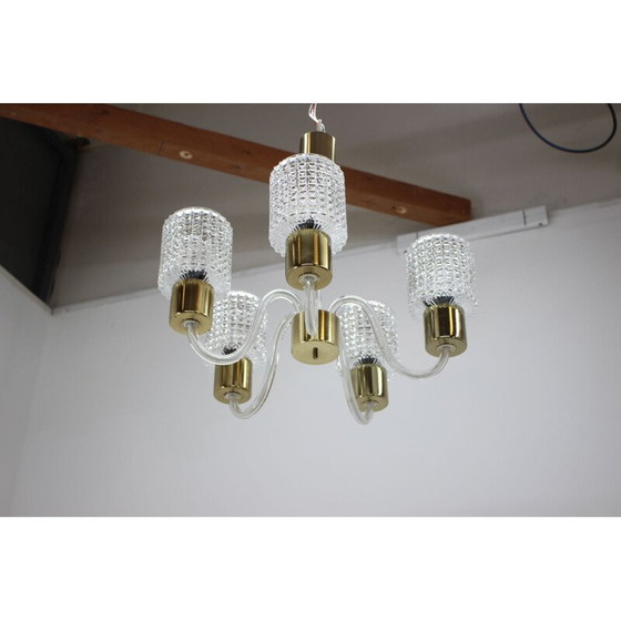 Image 1 of Lustre vintage en verre de Kamenický Šenov, Tchécoslovaquie 1970