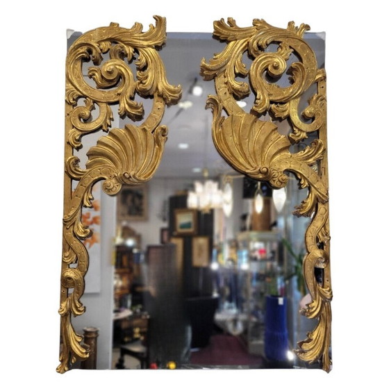 Image 1 of Vintage mirror in carved wooden frame, Spain