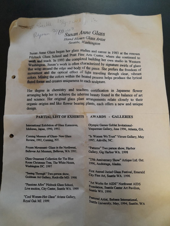 Image 1 of Vaas Susan Anne Glass Art Bowl