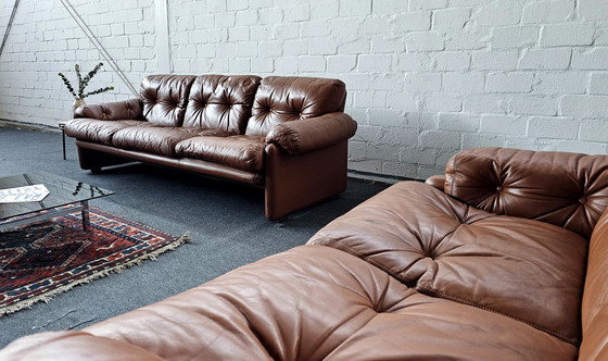 Image 1 of B B ITALIA C B ITALIA CORONADO LEATHER SOFA LEATHER COUCH VINTAGE 60S 70S 80S LOFT STUDIO